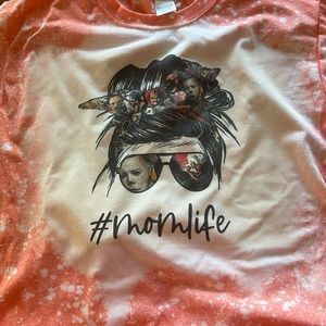 Heather Orange #mom life Halloween shirt